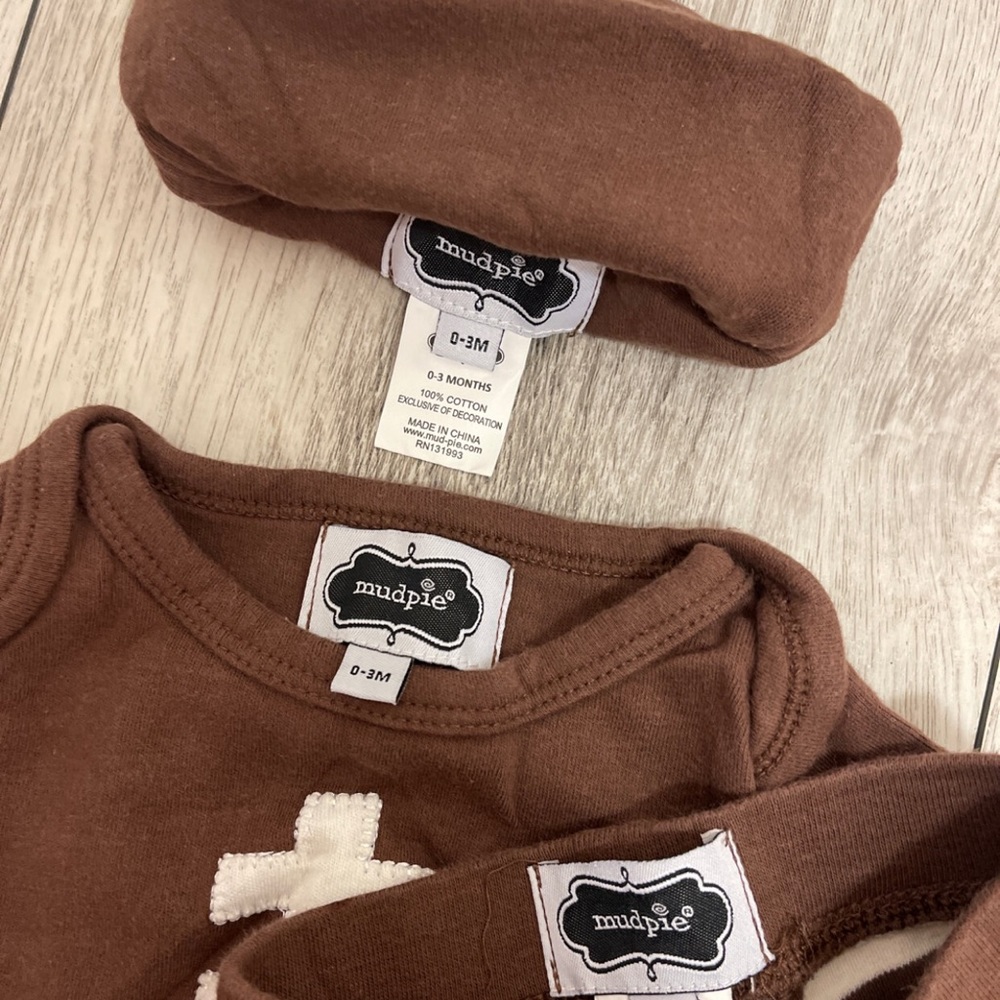 Mud Pie 0-3 months football outfit with hat - Picture 2 of 3